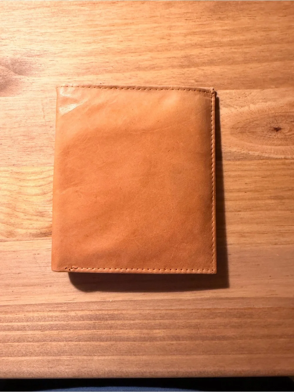 Men's Leather Bifold Wallet in Tan